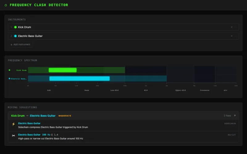 Frequency Clash Detector screenshot